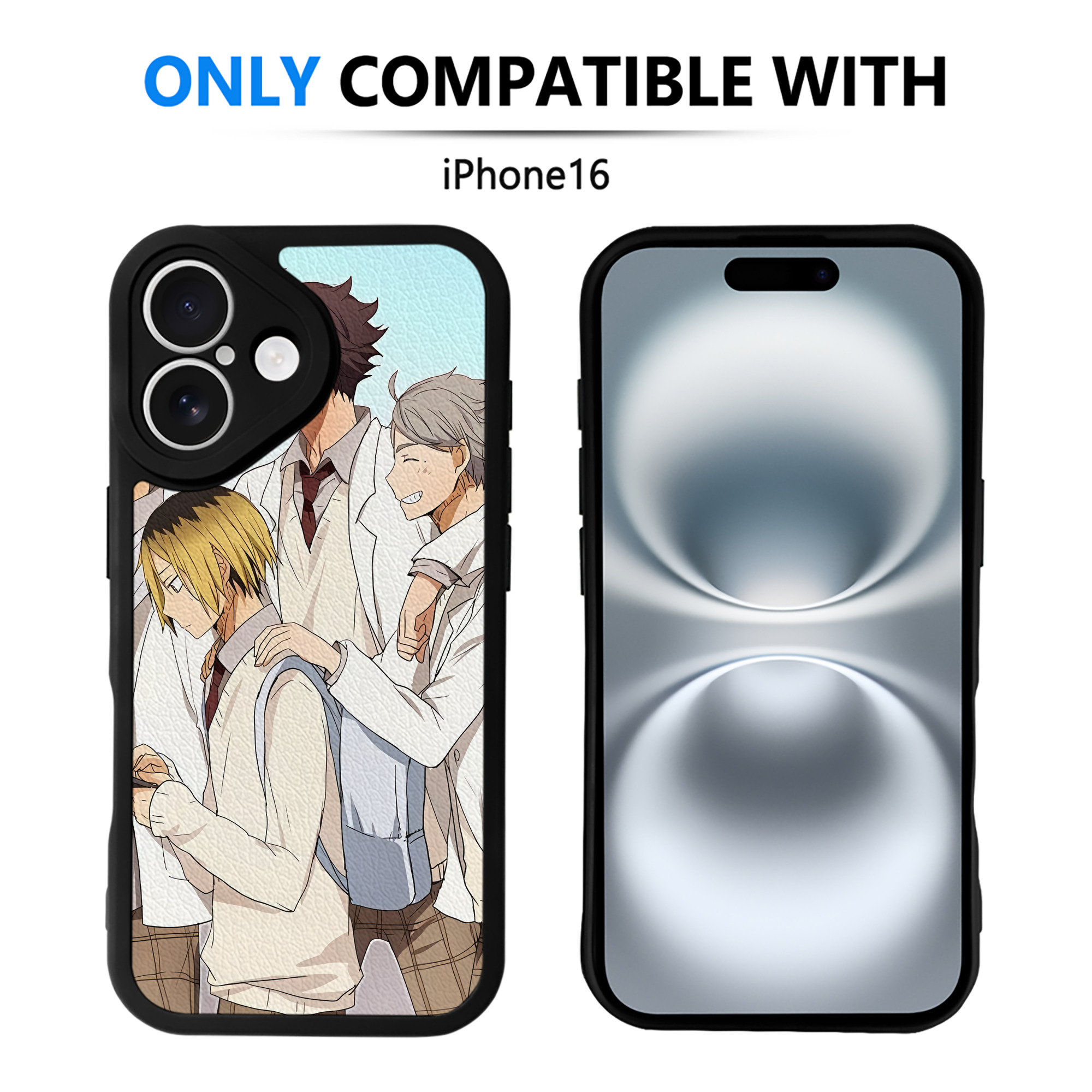 （画像用） ハイキュー!! Haikyu!! 【iPhone 16シリーズ対応】シリコンスマホケース（レザー調） 材質：シリコン